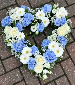 Blue and White Open Heart Tribute
